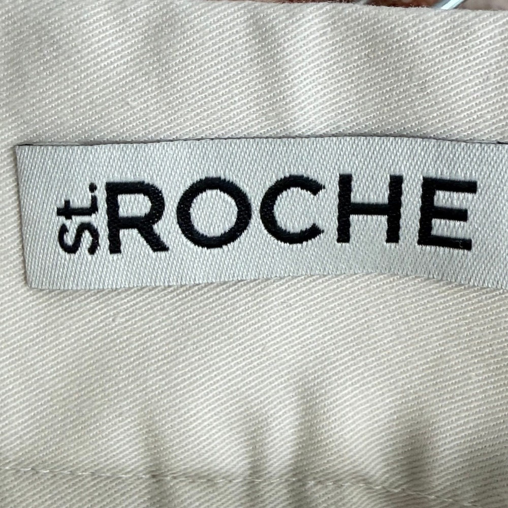St Roche Cordell Pant Cream Ivory Pleated Wide Leg Culotte Cropped Pants Size 8 - Picture 6 of 8